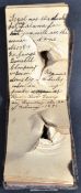 THIRD ANGLO-BURMESE WAR SOLDIER'S BULLET DAMAGED NOTEBOOK