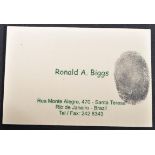 THE GREAT TRAIN ROBBERY - RONNIE BIGGS PERSONAL CALLING CARD