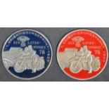 TWO SECOND WORLD WAR GERMAN NSKK RALLY PARTICIPANT PLAQUES