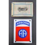 20TH CENTURY US ARMY AIRBORNE PLAQUE & GLIDER BADGE