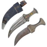 TWO 20TH CENTURY ARABIAN JAMBIYA DAGGERS