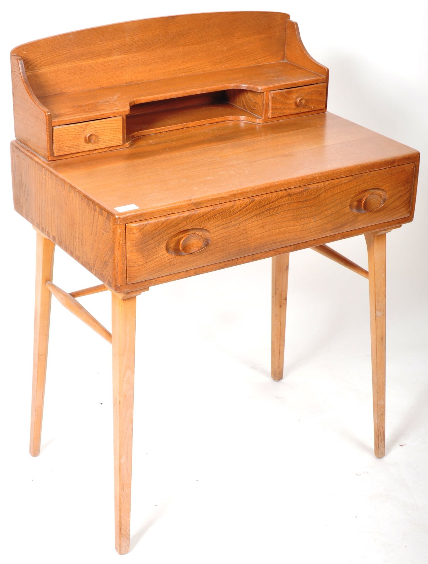 ERCOL WINDSOR MODEL 479 BEECH AND ELM WOOD DESK BY LUCIAN ERCOLANI - Image 2 of 7