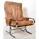 20TH CENTURY JERRY JOHNSON MANNER CHROME FRAMED ARMCHAIR