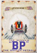 BRITISH PETROLEUM 'BP' - LARGE OIL ON BOARD ADVERTISING SIGN