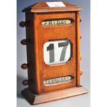 1920'S VINTAGE OAK PERPETUAL DESKTOP CALENDAR