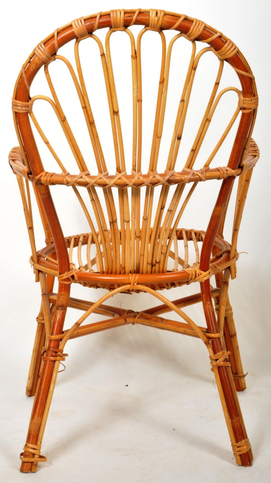MID 20TH CENTURY ITALIAN BAMBOO AND WICKER / CANE ARMCHAIR - Image 5 of 5