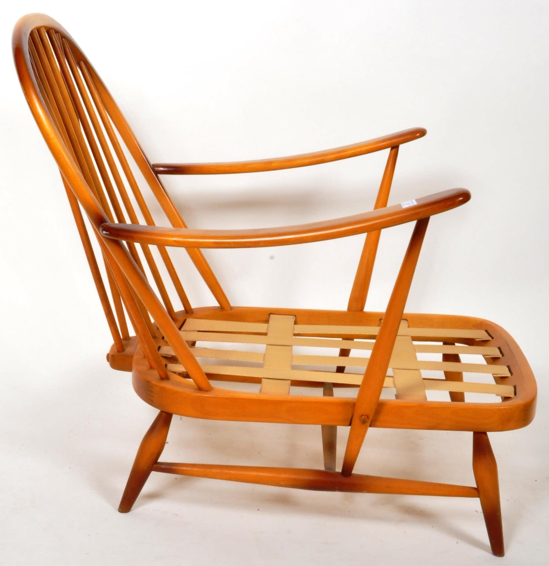 ERCOL MODEL 203 & 205 1970'S LOUNGE CHAIR AND FOOTSTOOL - Image 12 of 14