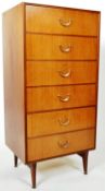 MEREDEW - 1970'S TEAK UPRIGHT PEDESTAL CHEST OF DRAWERS