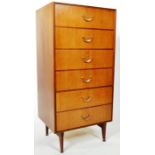 MEREDEW - 1970'S TEAK UPRIGHT PEDESTAL CHEST OF DRAWERS