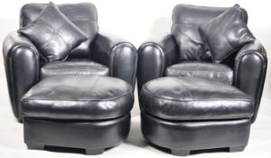 DURESTA - SPITFIRE RANGE - MATCHING PAIR OF ARMCHAIRS AND FOOTSTOOLS