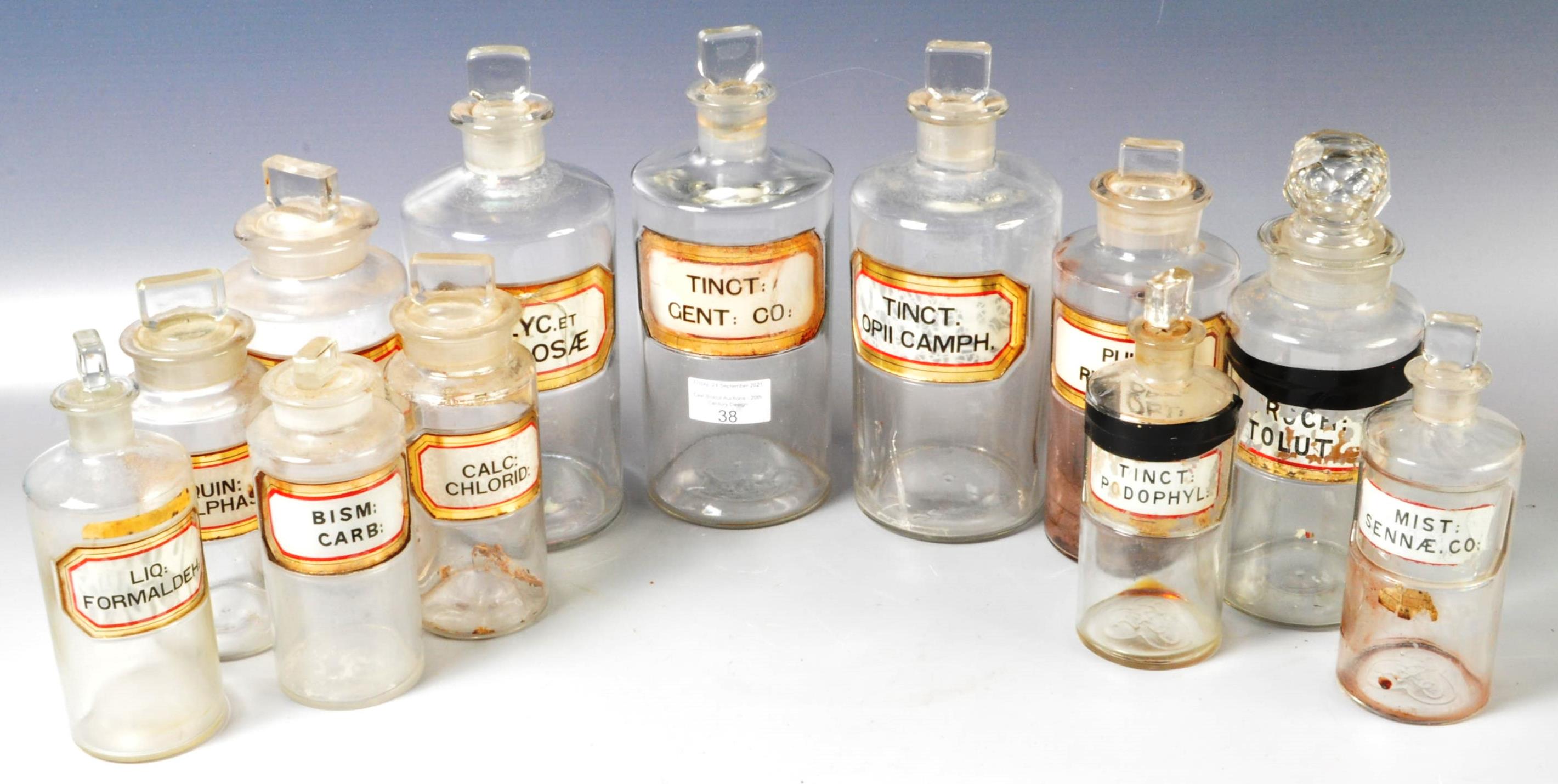 COLLECTION OF VICTORIAN APOTHECARY GLASS BOTTLES - Image 2 of 6