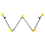 MID 20TH CENTURY SPUTNIK ATOMIC COAT HOOK RACK OF 'W' SHAPE