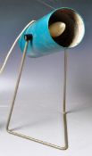 RETRO VINTAGE 1960'S BLUE CYLINDRICAL DESK LAMP