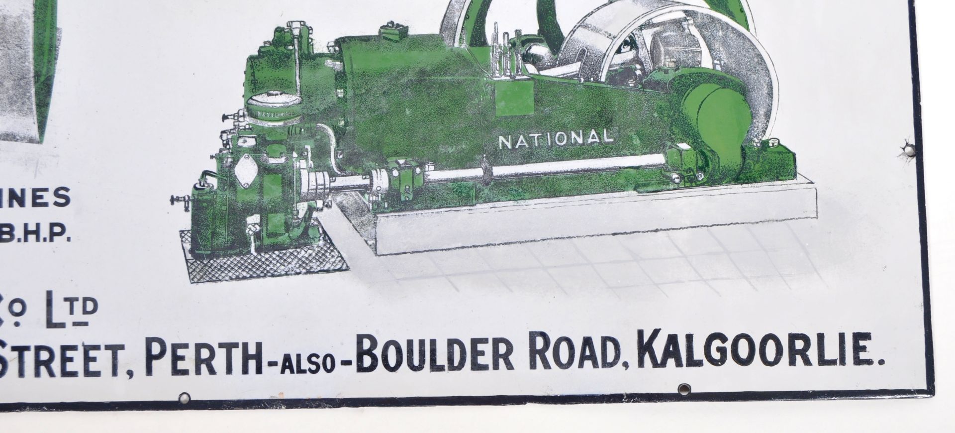 "NATIONAL" ENGINES - EARLY 20TH ADVERTISING ENAMEL SIGN - Image 6 of 7