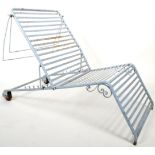 VINTAGE MID 20TH CENTURY PAINTED WROUGHT IRON SUN LOUNGER