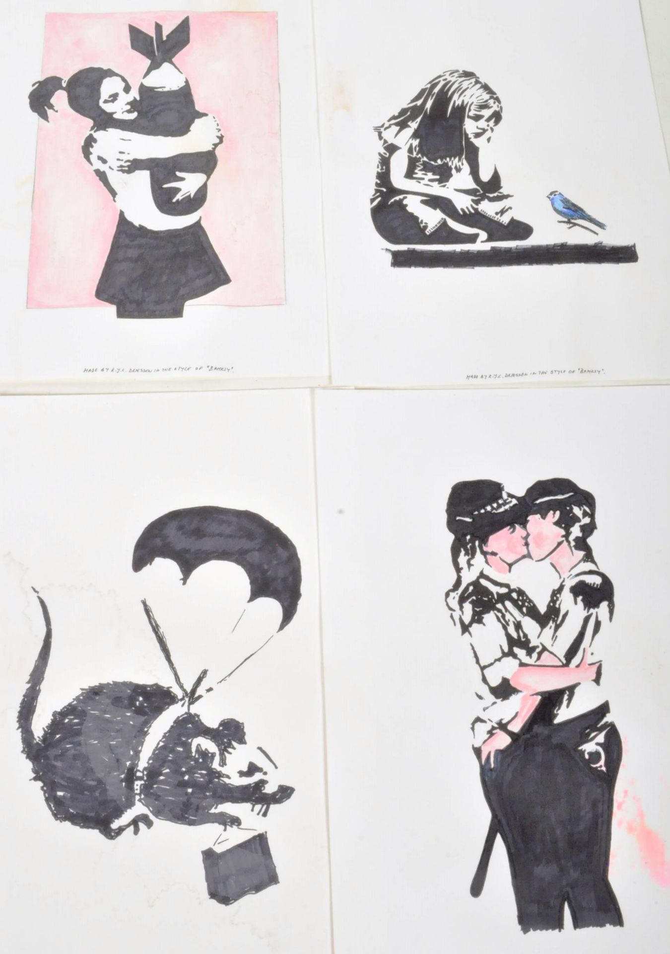 COLLECTION OF EIGHT ROBERT DRIESSEN BANKSY ARTWORK - Bild 4 aus 6