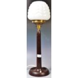 ART DECO 1930'S OPALINE GLASS & BAKELITE TABLE LAMP