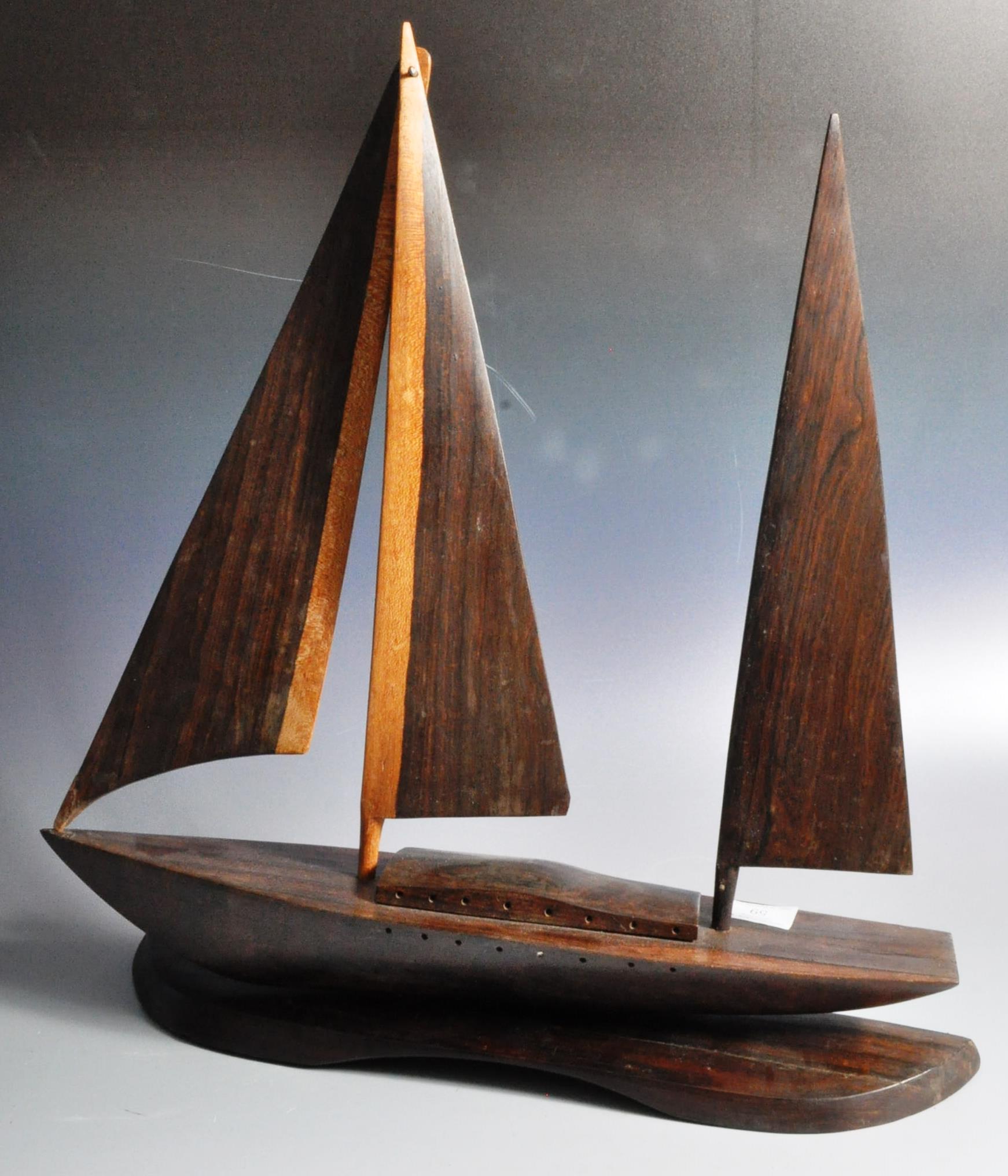 MID 20TH CENTURY SPECIMEN WOOD MODEL BOAT