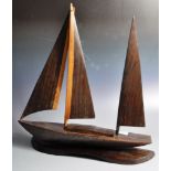 MID 20TH CENTURY SPECIMEN WOOD MODEL BOAT