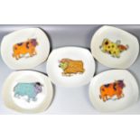 SET OF 1970'S PSYCHEDELIC BEEFEATER COW PLATES