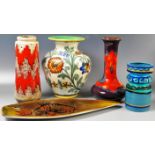 MIXED COLLECTION OF RETRO STUDI ART POTTERY VASES