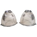 SET OF THREE INDUSTRIAL HOLOPHANE PENDANT LIGHTS