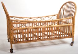 RETRO VINTAGE ITALIAN MID 20TH CENTURY BAMBOO CRIB