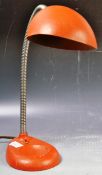 RETRO VINTAGE INDUSTRIAL ORANGE ENAMEL DESK LAMP