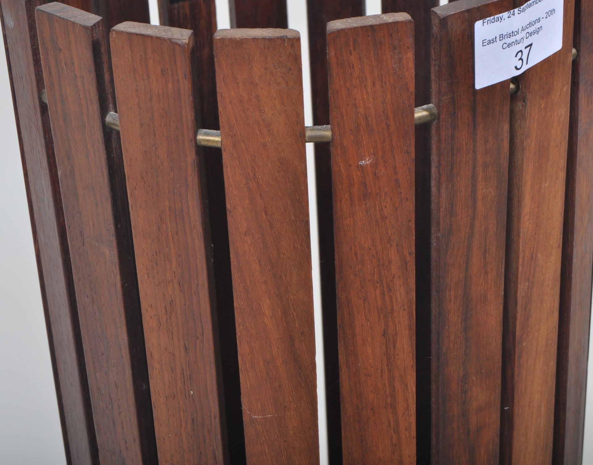 GLADLYN WARE - MID 20TH CENTURY TEAK UMBRELLA / STICK STAND - Image 2 of 4