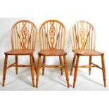 MATCHING SET OF SIX VINTAGE WHEEL BACK DINING CHAIRS
