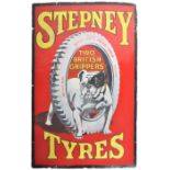 STEPNEY TYRES - PORCELAIN ENAMEL ADVERTISING SIGN