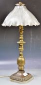 RETRO VINTAGE ART DECO TABLE LAMP WITH HOLOPHANE GLASS SHADE