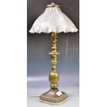 RETRO VINTAGE ART DECO TABLE LAMP WITH HOLOPHANE GLASS SHADE