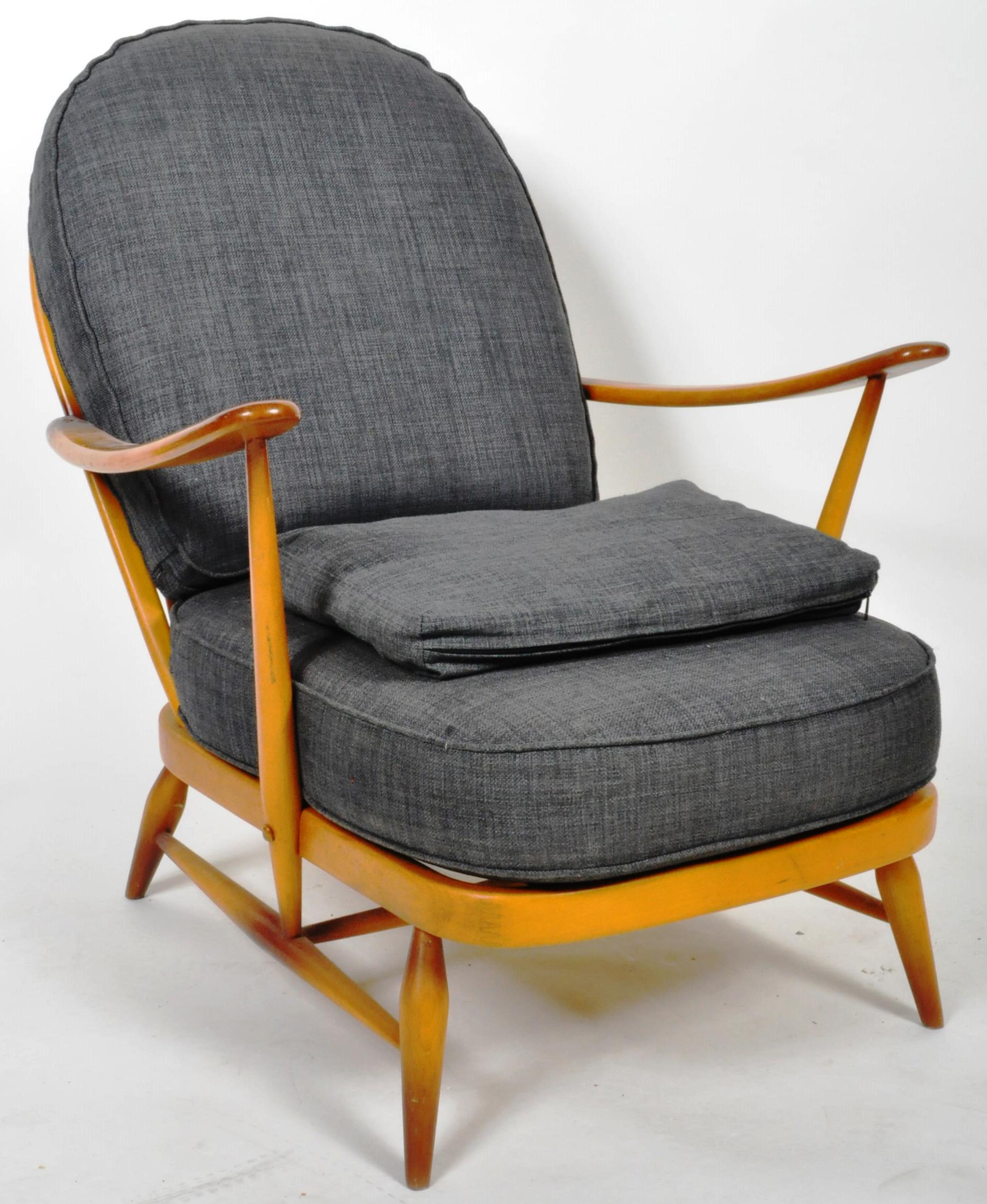 ERCOL MODEL 203 & 205 1970'S LOUNGE CHAIR AND FOOTSTOOL - Image 2 of 14