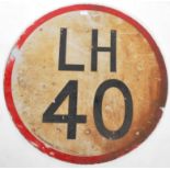 LARGE LH 40 SPEED LIMIT REFLECTIVE ROAD SIGN