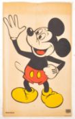 ORIGINAL MID CENTURY WALT DISNEY MICKEY MOUSE ADVERTISING CARD SIGN