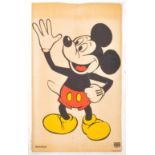 ORIGINAL MID CENTURY WALT DISNEY MICKEY MOUSE ADVERTISING CARD SIGN