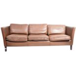 AFTER BORGE MOGENSEN - DANISH LEATHER THREE SEATER SOFA