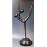 CONTEMPORARY BRONZE FIGURE OF A STYLIZED DANCER