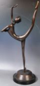 CONTEMPORARY BRONZE FIGURE OF A STYLIZED DANCER