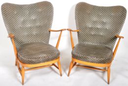 ERCOL - MODEL 312 MATCHING PAIR OF WINGBACK ARMCHAIRS