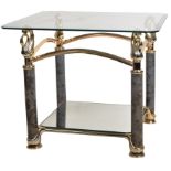 RETRO VINTAGE HOLLYWOOD REGENCY BRASS ITALIAN COFFEE TABLE