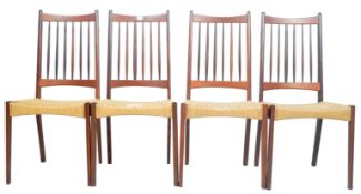 NILS JONSSON FOR HUGO TROEDS - SET OF FOUR TEAK AND CORD DINING CHAIRS