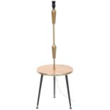 RETRO MID CENTURY TRIPOD FLOOR LAMP / SIDE TABLE