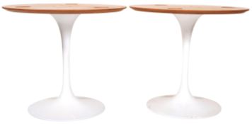 PAIR OF EERO SAARINEN STYLE ALUMINUM CAST TABLE BASES