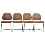 SET OF FOUR 1970'S CHROME CANTILEVER DINING CHAIRS