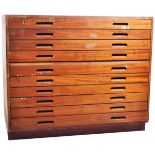 RETRO VINTAGE 1960'S TEAK ENGINEERS PLAN CHEST