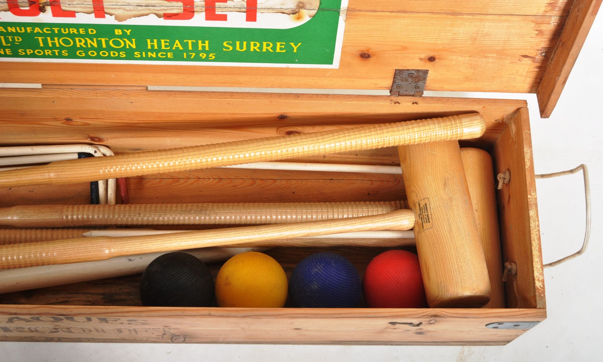 JAQUES OF LONDON - RETRO VINTAGE BOXED CROQUET SET - Image 5 of 6