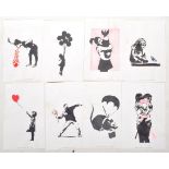 COLLECTION OF EIGHT ROBERT DRIESSEN BANKSY ARTWORK