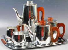 RETRO VINTAGE MID 20TH CENTURY SONA STAINLESS STEEL TEA SET